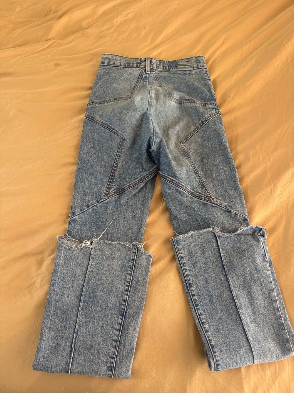 REVICE Light Blue Bootcut Jeans with Panel Stitching